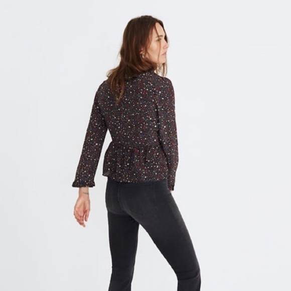 Madewell Silk Ruffle Hem Wrap Top - Picture 2 of 11